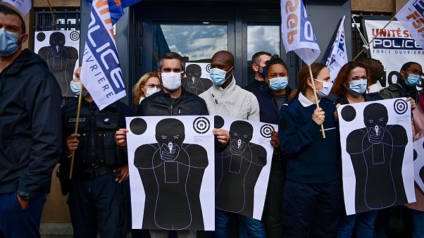 Polizisten protestieren in Champigny-sur-Marne Polizisten protestieren in Champigny-sur-Marne