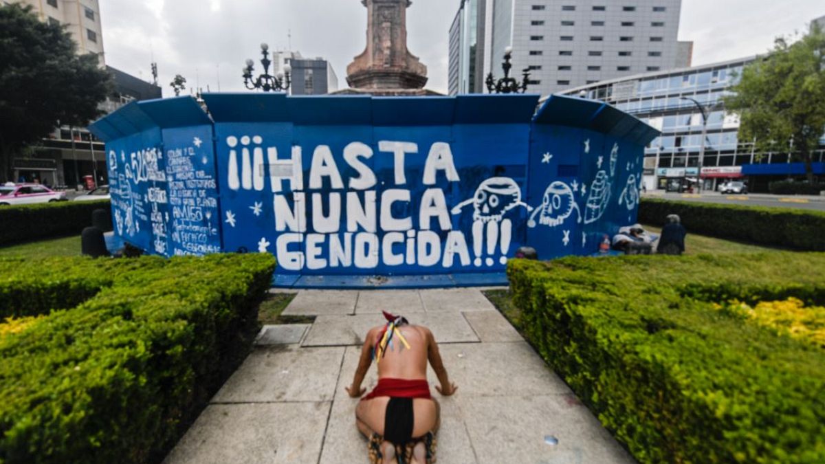 Mexiko-Stadt: Columbus-Tag ohne Columbus-Statue, dafür mit Protesten