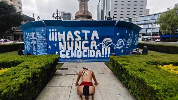 Mexiko-Stadt: Columbus-Tag ohne Columbus-Statue, dafür mit Protesten Mexiko-Stadt: Columbus-Tag ohne Columbus-Statue, dafür mit Protesten