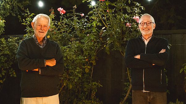 Robert Wilson, links, und Paul Milgrom in Stanford, Kalifornien,12.10.2020 Robert Wilson, links, und Paul Milgrom in Stanford, Kalifornien,12.10.2020