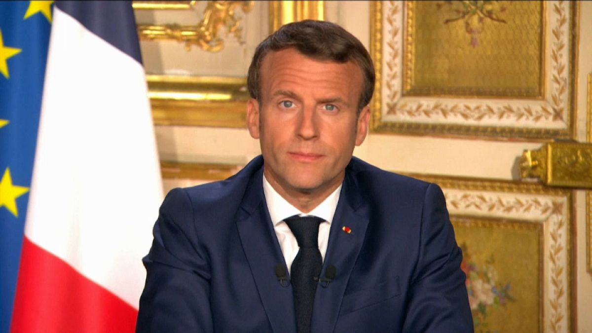 Emmanuel Macron, lors de son allocution télévisée le 13 avril 2020