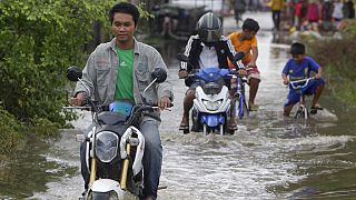 Inundaciones estos días a las afueras de Phnom Penh, en Camboya.