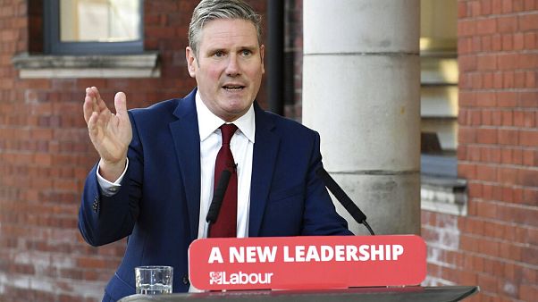 Britain's Labour leader Keir Starmer delivers his keynote speech, during the party's online conference from the Danum Gallery, Library and Museum in Doncaster, England. Britain's Labour leader Keir Starmer delivers his keynote speech, during the party's online conference from the Danum Gallery, Library and Museum in Doncaster, England.
