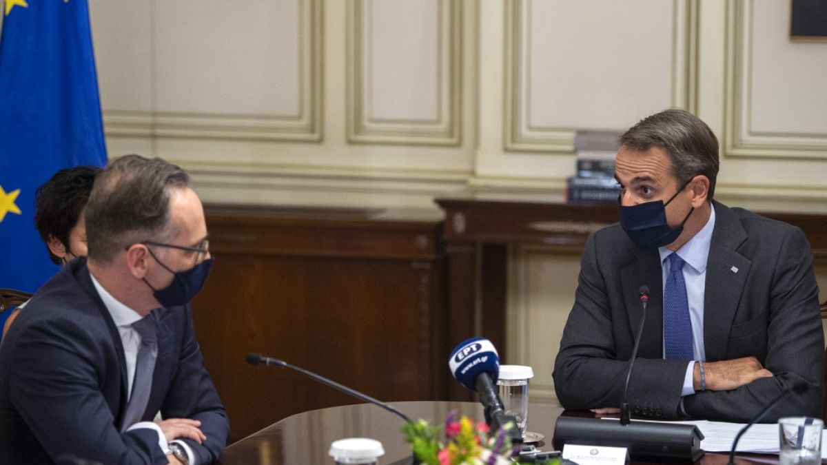 Yunanistan Başbakanı Kiryakos Miçotakis ile Almanya Dışişleri Bakanı Heiko Maas