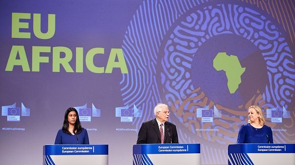 Virginie Battu-Henriksson, Spokesperson of the European Commission for Foreign affairs and security policy, Josep Borrell Fontelles and Jutta Urpilainen Virginie Battu-Henriksson, Spokesperson of the European Commission for Foreign affairs and security policy, Josep Borrell Fontelles and Jutta Urpilainen