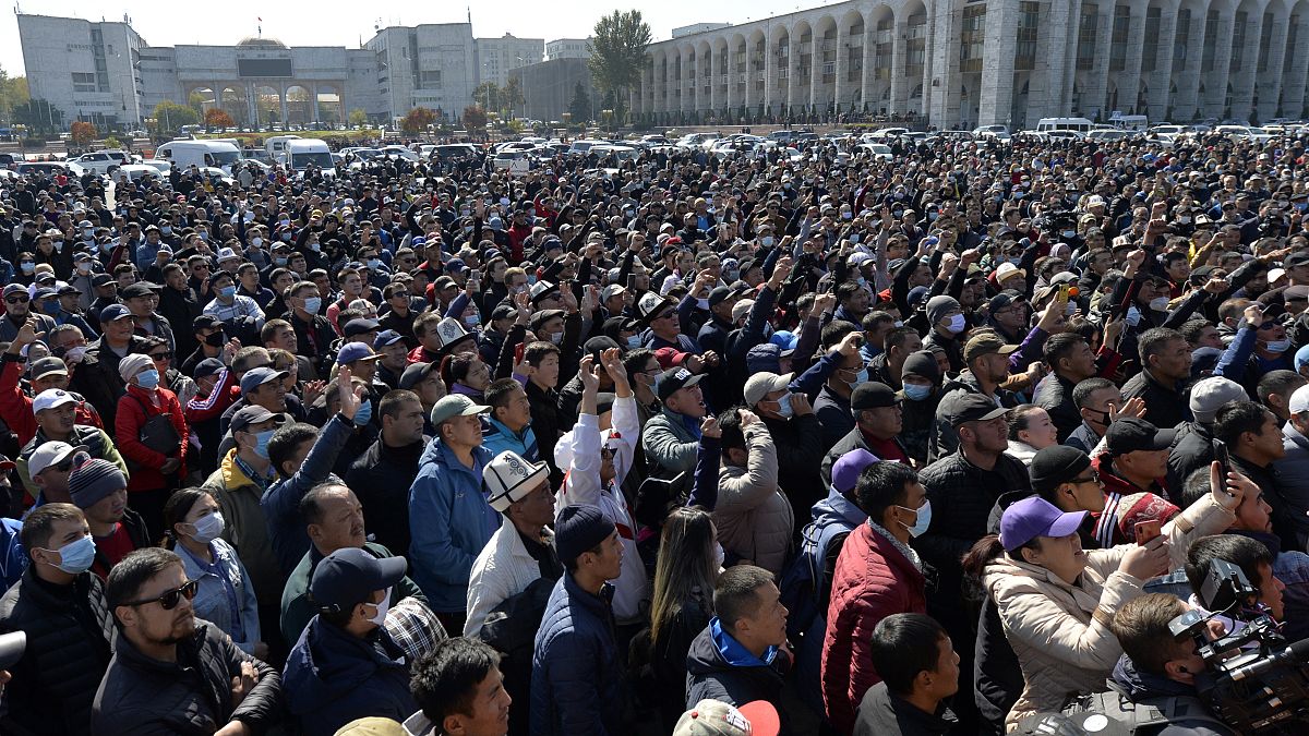 Акция протеста в Бишкеке 7 октября.