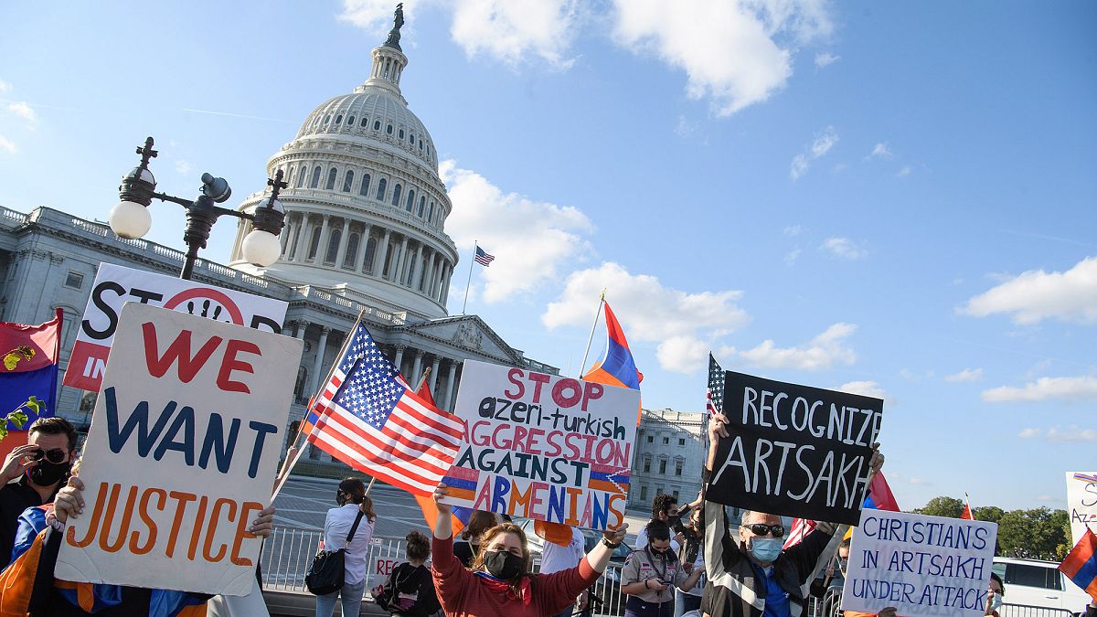 Ermeni diasporasının ABD Kongresi önünde yaptığı protesto gösterisi