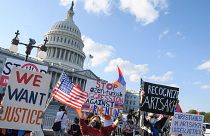 Ermeni diasporasının ABD Kongresi önünde yaptığı protesto gösterisi