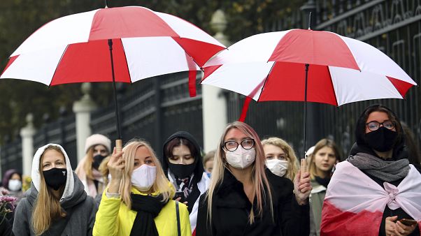 Women take to streets of Belarus once again, calling for Lukashenko to go Women take to streets of Belarus once again, calling for Lukashenko to go