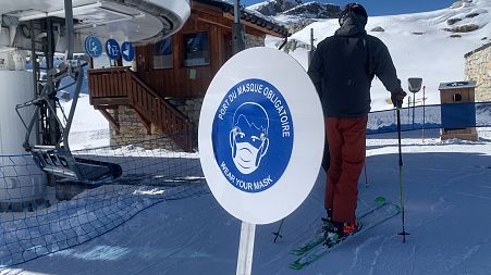 Tignes ski resort in France opens with new rules requiring face masks on all ski lifts.