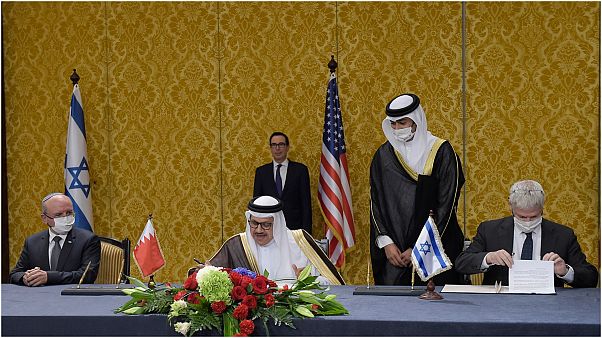 من توقيع الاتفاق بين البحرين وإسرائيل من توقيع الاتفاق بين البحرين وإسرائيل