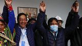 Arce y Choquehuanca, candidatos a la presidencia y a la vicepresidencia de Bolivia por el Movimiento al Socialismo (MAS)