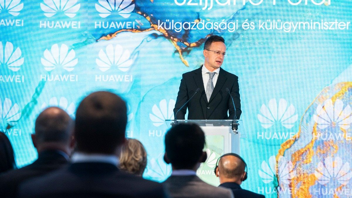 Szijjártó Péter külügyminiszter a Huawei rendezvényén