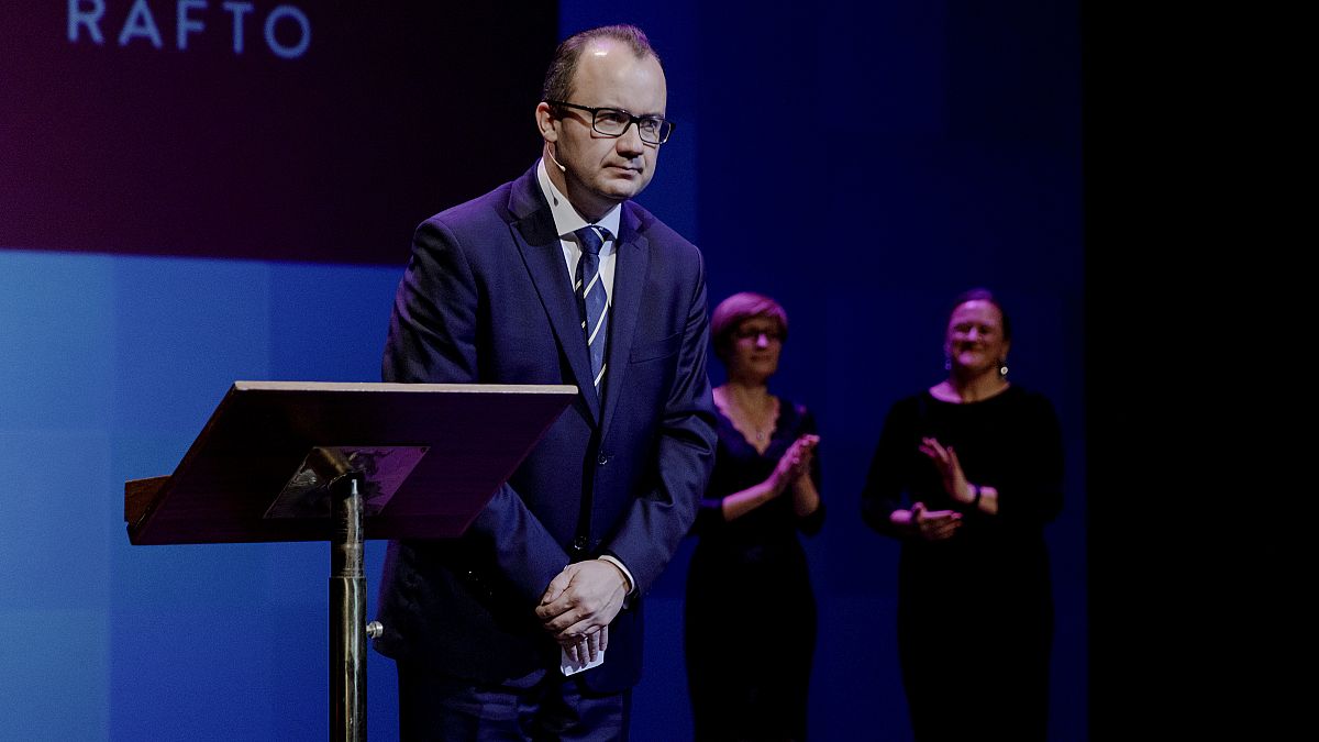 Polish lawyer Adam Bodnar receives The Rafto Prize 2018 in Bergen, Norway, Sunday Nov. 4, 2018.