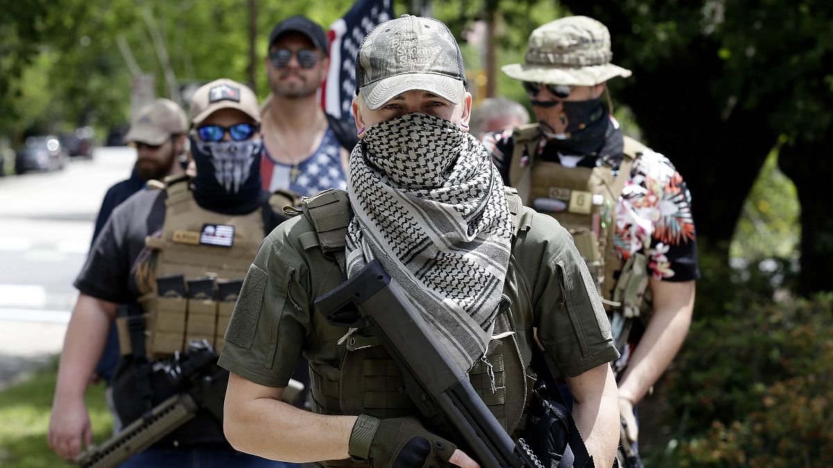Manifestants pro-armes à Raleigh en Caroline du Nord, le 1er mai 2020.