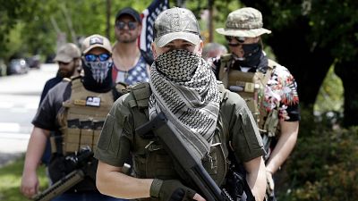 Manifestants pro-armes à Raleigh en Caroline du Nord, le 1er mai 2020.