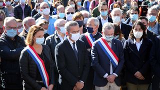 Demonstrations around France have called for support of freedom of speech and to pay tribute to French history teacher, Samuel Paty, who was beheaded near Paris on Friday.