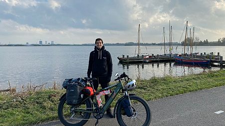Antoine Abou on his 9-month European tour with an electric bike