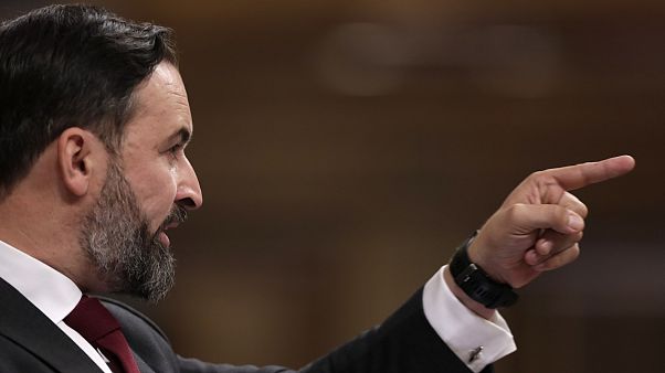 Santiago Abascal durante su intervención ante el Congreso Santiago Abascal durante su intervención ante el Congreso