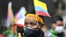 تظاهرات در بوگوتای کلمبیا در اعتراض به خشونت‌های قاچاقچیان مواد مخدر