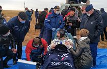بازگشت کریس کاسیدی، فضانورد آمریکایی به همراه دو فضانورد دیگر آمریکایی و روس به زمین
