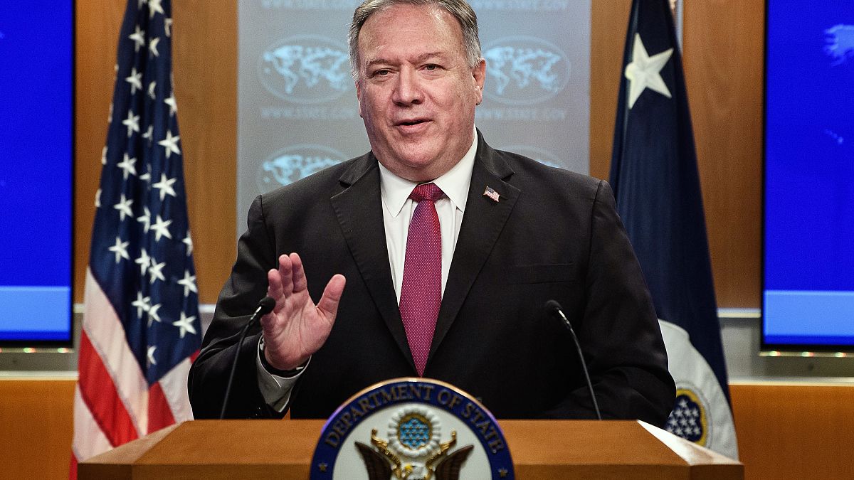 US Secretary of State Mike Pompeo in Washington on Oct. 21, 2020. 