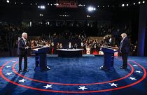 Joe Biden y Donald Trump durante el debate electoral