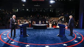 Joe Biden y Donald Trump durante el debate electoral