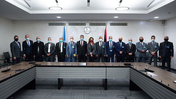 Special representative of the UN Secretary-General in Libya and representatives of the rival factions in the Libya conflict during the talks in Geneva, on October 19, 2020 Special representative of the UN Secretary-General in Libya and representatives of the rival factions in the Libya conflict during the talks in Geneva, on October 19, 2020