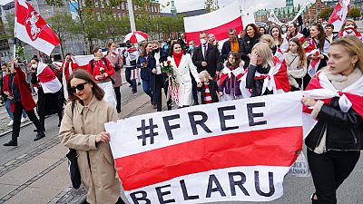 Szimpátiatüntetés a belarusz ellenzék mellett Koppenhágában