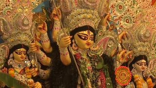 The colorful Hindu festivals of Durga Puja and Dussehra have been scaled down this year in India