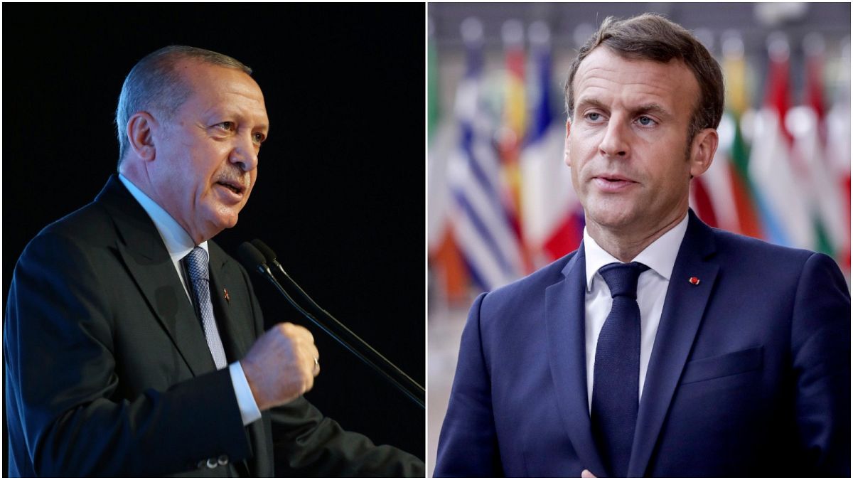 الرئيسان الفرنسي إيمانويل ماكرون والتركي رجب طيب أردوغان