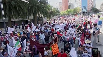 Marcha de seguidores de AMLO en Ciudad de México