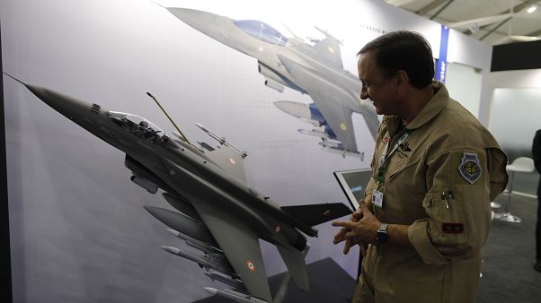 In this Feb. 5, 2020, file photo, Lockheed Martin's Robert Balserak, Lead Executive, Air Superiority Programs, explains the capabilities of the F-21 at the DefExpo in Lucknow In this Feb. 5, 2020, file photo, Lockheed Martin's Robert Balserak, Lead Executive, Air Superiority Programs, explains the capabilities of the F-21 at the DefExpo in Lucknow