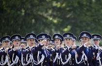 A román rendőrakadémia díszszemléje