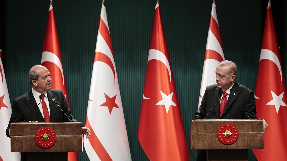 KKTC Cumhurbaşkanı Ersin Tatar ve Cumhurbaşkanı Erdoğan