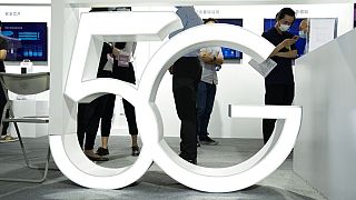 Huawei retail shop promoting 5G network