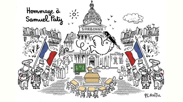 Karikatur Plantus zur Hommage an den ermordeten Lehrer Samuel Paty Karikatur Plantus zur Hommage an den ermordeten Lehrer Samuel Paty