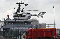 French rescue helicopter lands in Dunkirk during Tuesday's search operation