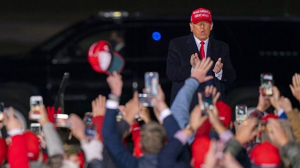 US-Präsident Donald Trump bei einer Wahlkampf-Veranstaltung in Janesville, Wisconsin, 17.10.2020 US-Präsident Donald Trump bei einer Wahlkampf-Veranstaltung in Janesville, Wisconsin, 17.10.2020