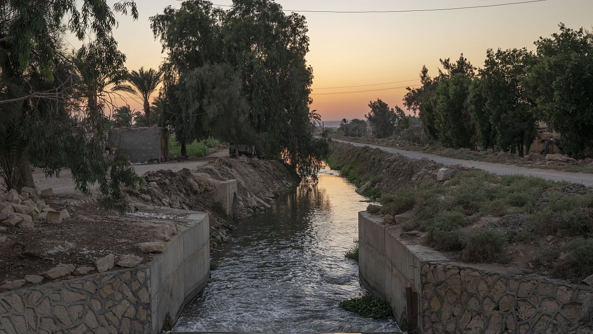 قناة يوسف، التي تتدفق من النيل عبر الفيوم، مصر. 