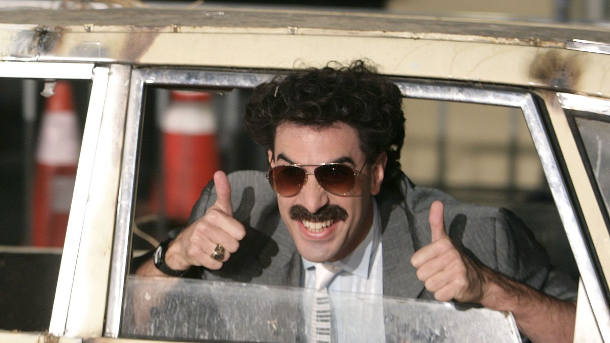Oct. 23, 2006, file photo, actor Sacha Baron Cohen arrives in character as Borat for the film premiere of "Borat: