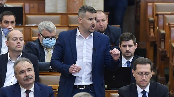The Jobbik party leader Péter Jakab has accused the prime minister of buying the votes of people kept in poverty. The Jobbik party leader Péter Jakab has accused the prime minister of buying the votes of people kept in poverty.
