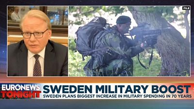 Sweden's Defence Minister Peter Hultqvist speaking to Euronews Tonight