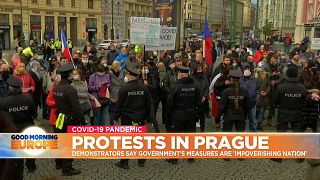 Protests against Covid measures in Prague