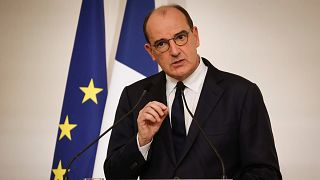 French Prime Minister Jean Castex delivers a speech during a press conference, in Paris, Thursday Oct. 22, 2020.