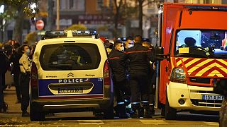 Forces de sécurité déployées à Lyon (France) suite à l'aggression d'une prêtre orthodoxe, le 31/10/2020