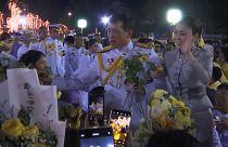 Thailand’s king and queen met with thousands of supporters in Bangkok