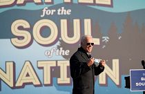 Joe Biden held a rally at the Minnesota State Fairgrounds in St. Paul, Minnesota on Friday.