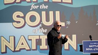 Joe Biden held a rally at the Minnesota State Fairgrounds in St. Paul, Minnesota on Friday.